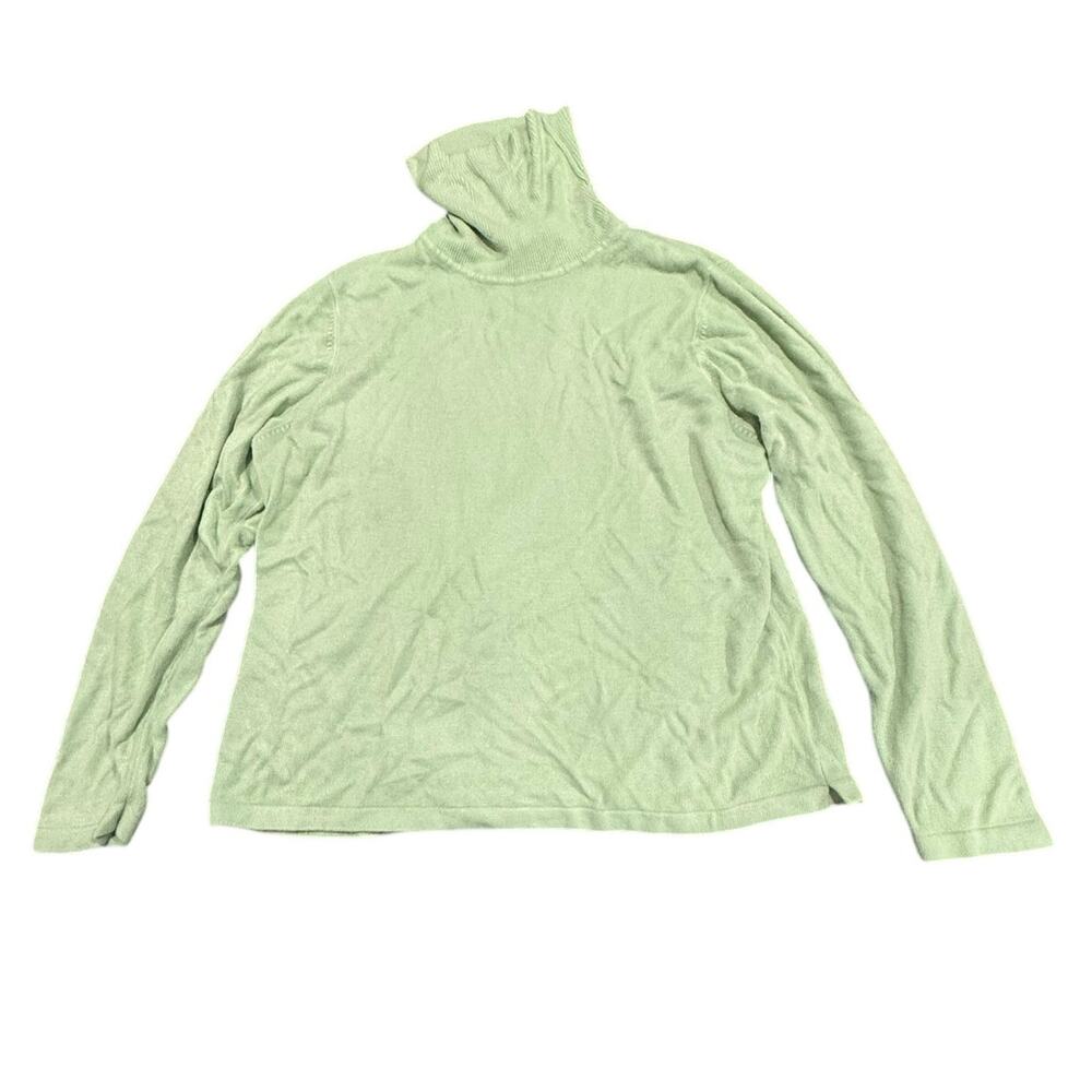 Elizabeth James Women's Green Long Sleeve Knit Turtleneck Sweater Size 1X